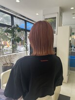 プランタン フォー ヘアー(printemps FOR HAIR) ダブルカラー×コーラルピンク×BOB
