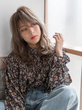 クラウン エス 前橋(crown.S) ゆるふわ透け感バング☆外国人クセ毛風セミロング
