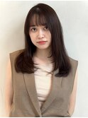 レイヤーカット/ワンカール/マロンベージュ/縮毛矯正/前髪カット