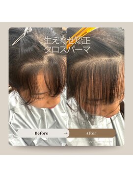 美容室 びゃんびゃん 社店 生えグセ矯正クロスパーマ/暗めカラー/パーマ/デザインカラー