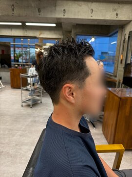 タメ(tame-) サーフカール/フェザーパーマ/ブルーブラック【都賀/メンズ】