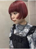 くびれヘア/暗めカラー/アプリコットオレンジ/縮毛矯正