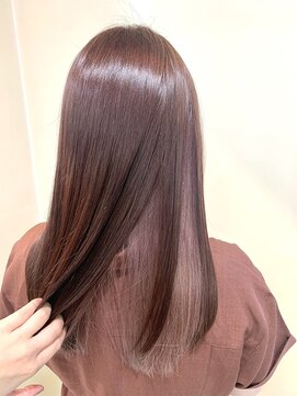 インナーカラー　ピンクベージュ