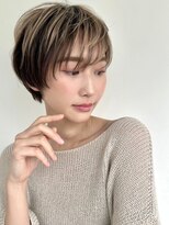 カバーヘア ブリス 北浦和(COVER HAIR bliss) 小顔コンパクトショート×白髪ぼかしハイライト/30代40代p北浦和