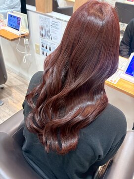 ヘアショップ エヌアンドエー 久喜菖蒲店(hair shop N&A) ブリーチなしレッドブラウンカラー×ロングウェーブ