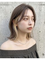 オンク 新宿(onk)&nbsp;黒髪/グレーベージュ/レイヤーロング/前髪パーマ[新宿駅]