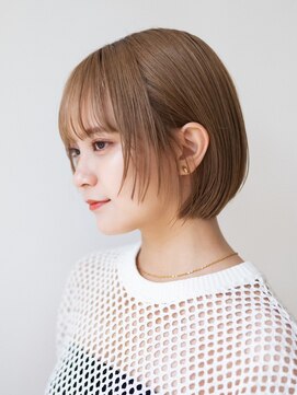 クオリス 上福岡店(QUALIS) 夏カラー顔まわりレイヤー/ブリーチなしカラー/小顔韓国風ボブ