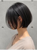 前下がりショートボブ ナチュラルストレート 黒髪