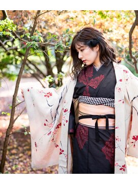 ヘアセットサロンエッジ(Edge) アンティーク着物にゆるふわダウンスタイル