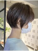 大人丸みショート 前髪あり オージュア アッシュブラウン