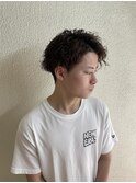 メンズマッシュツイストスパイラルパーマセンターパート
