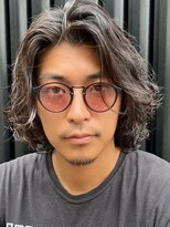 オルト(Altn) 大人の波巻きスパイラルパーマミディアムロングメンズカットヘア