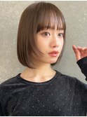 【北澤華】オリーブベージュウェットヘアボブ/縮毛矯正