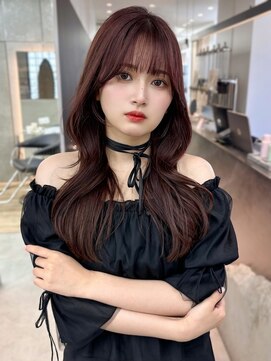 ロンドシエル 横浜(Lond ciel) 顔周りレイヤーカット×ピンクブラウン【矢野克典】横浜レイヤー