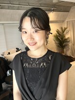 《リボンパール飾り付き》ロングボブアレンジ　satsuki