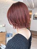 ビーチ(BEACH)&nbsp;ブリーチなしダブルカラーカシスレッドくびれ外はねボブレイヤー