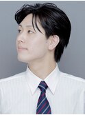 リクルート就活スーツ向け爽やかツーブロックセンターパート