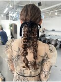 お呼ばれヘアセット/ふわふわツインアレンジ