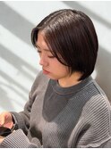 艶感ショコラブラウン×ミニボブ