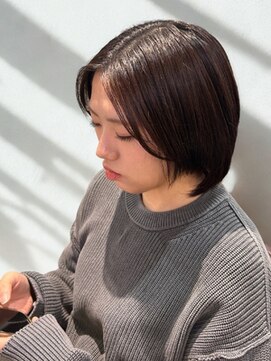 艶感ショコラブラウン×ミニボブ