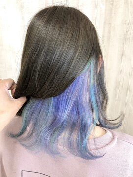 ラッズプラスエイチ(Lads+h) インナーカラー　パープル　ミント　ブルー