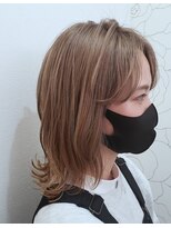 レングス ヘアグラフィック(LENGTH HAIR GRAPHIC) ミディウルフ×ミルクティーベージュ