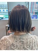 大人の切りっぱなしボブ/透明感カラー/垂水