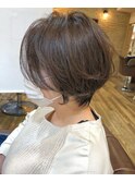 小顔補正立体カット/ステップボーンカット/アースカラー
