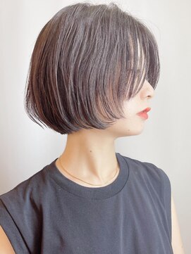 モリオフロムロンドン 原宿本店(morio from London) 【morio 原宿】前上がりボブ 切りっぱなし 黒髪 宮本