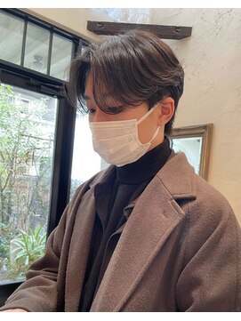 ベル 新宿(Belle) 【お客様ヘア】大人気メンズスタイル！韓国風カルマヘア　黒髪。