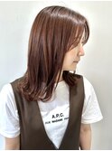 【FOLK】透明感ピンクブラウン☆似合わせ外ハネミディアムボブ♪