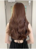 こっくりまろやかブラウン秋カラー韓国レイヤーロング【横浜】
