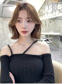 韓国ヘアーハッシュカットレイヤーカットグレージュブリーチ無し