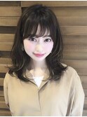 レイヤーカット　小顔ヘア　前髪　サイドバング