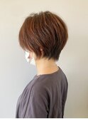 30代40代50代ひし形ショートボブアプリコットオレンジ【つばき】