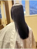 黒髪ストレートロングヘア美シルエット髪質改善10代20代30代40代
