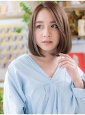 アシンメトリー暗髪艶カラー小顔前下がりボブh4上尾20代30代40代