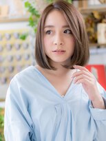 カバーヘア ブリス 上尾西口店(COVER HAIR bliss)&nbsp;アシンメトリー暗髪艶カラー小顔前下がりボブh4上尾20代30代40代