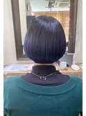 丸みボブ×ネイビーグレー