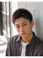 MEN's Baguz MEN'Sカット/ MEN'Sパーマ/ MEN'Sカラー フェード×スパイキーショート束感メンズツイストパーマ
