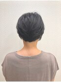 小顔/耳かけ/ハンサムショート/艶カラー/暗めカラー/30代40代