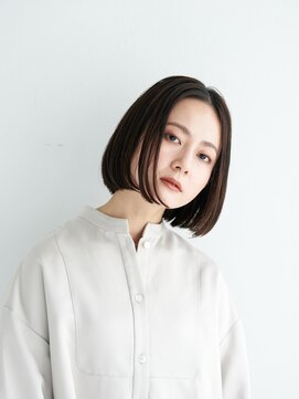 顔型別ヘアスタイル特集/マロンベージュ/Aラインボブ/池袋