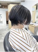 大人ショートヘアイルミナカラー/ボブ/40代/50代