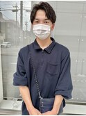 波巻きパーマ×センターパート