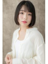 カバーヘア ブリス 上尾西口店(COVER HAIR bliss)&nbsp;斜めバンググレージュアッシュ切りっぱなしボブ311Y上尾30代40代