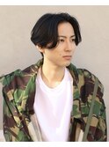 センターパートパーマ