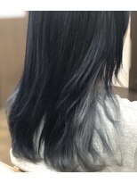 サンリサ 鴻巣店(sanRisa) ネイビーブルー × シルバーインナーカラー
