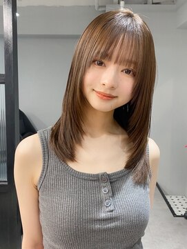 エトラ 渋谷店(etora) 小顔 前髪 レイヤーカット ホワイトグレージュ"