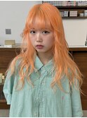 オレンジカラー/ケアブリーチ/ダブルカラー/梅田