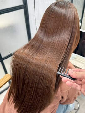 ハーシーバイアポロ 相模大野(HERSHE by apollo) x髪質改善/ホワイトグレージュ/レイヤーカット/チェリーブラウン